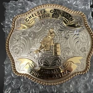 Belt Buckle, Chelsea Cannon 2016 3d Barrel Racing Trophy SM champ Prices Arena